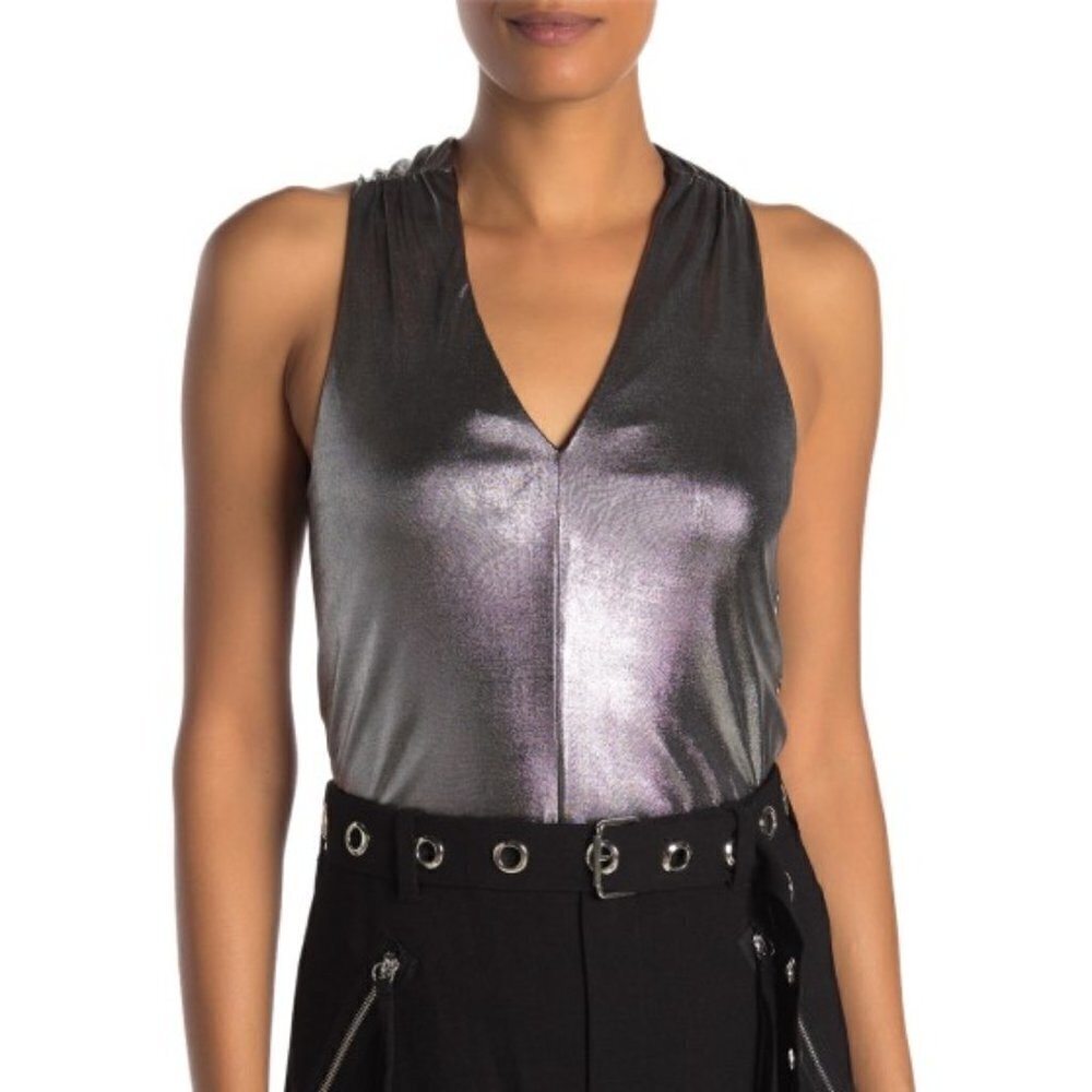 Rachel Roy Iggy Stretch Metallic Sleeveless Top